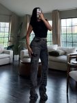 Victoria Cargo Pants (Washed Black)