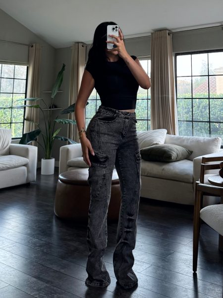 Victoria Cargo Pants (Washed Black)