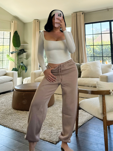 Maria Oversized Jogger Pants (Mocha)