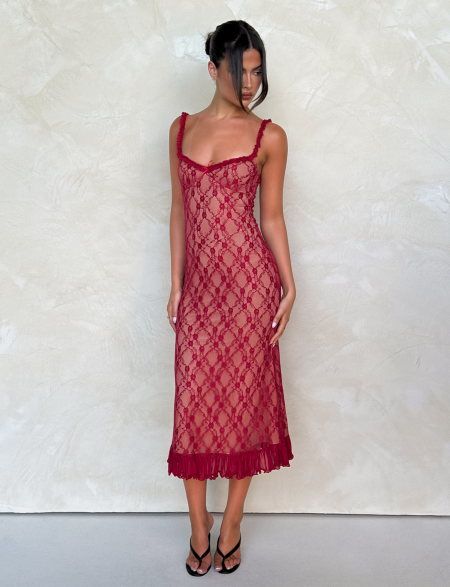 DEJA DRESS - RED : BERRY RED